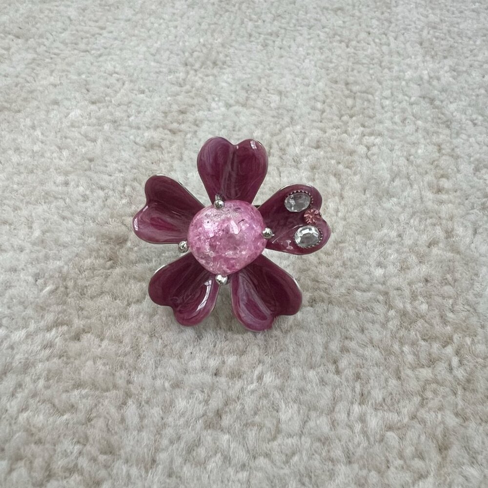 3 for $6 Flower Statement Cocktail Adjustable Ring
